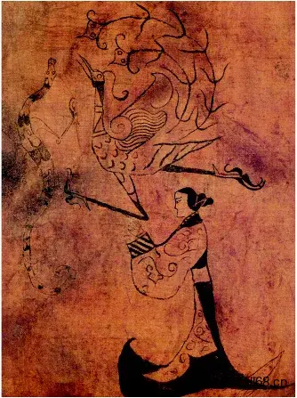 人物龙凤帛画-高清下载